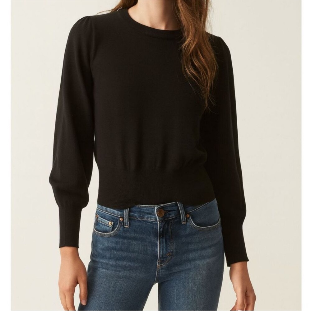 7 For All Mankind Black Crew Neck Sweater